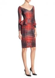 Chiara Boni La Petite Robe - Three-Quarter Sleeve Peplum Dress at Saks Fifth Avenue